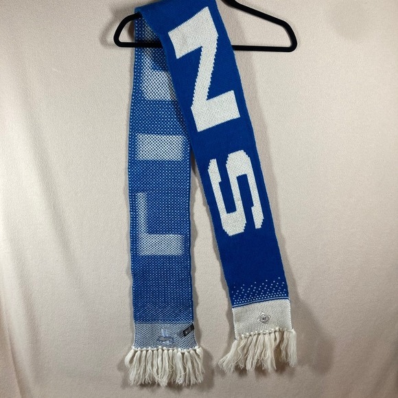 NFL Detroit Lions '47 Women's Winter Scarf Honolulu Blue & White Fringe Logo - Picture 1 of 6
